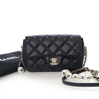 Chanel Small Quilted Lambskin My Precious Pearls Chain Flap