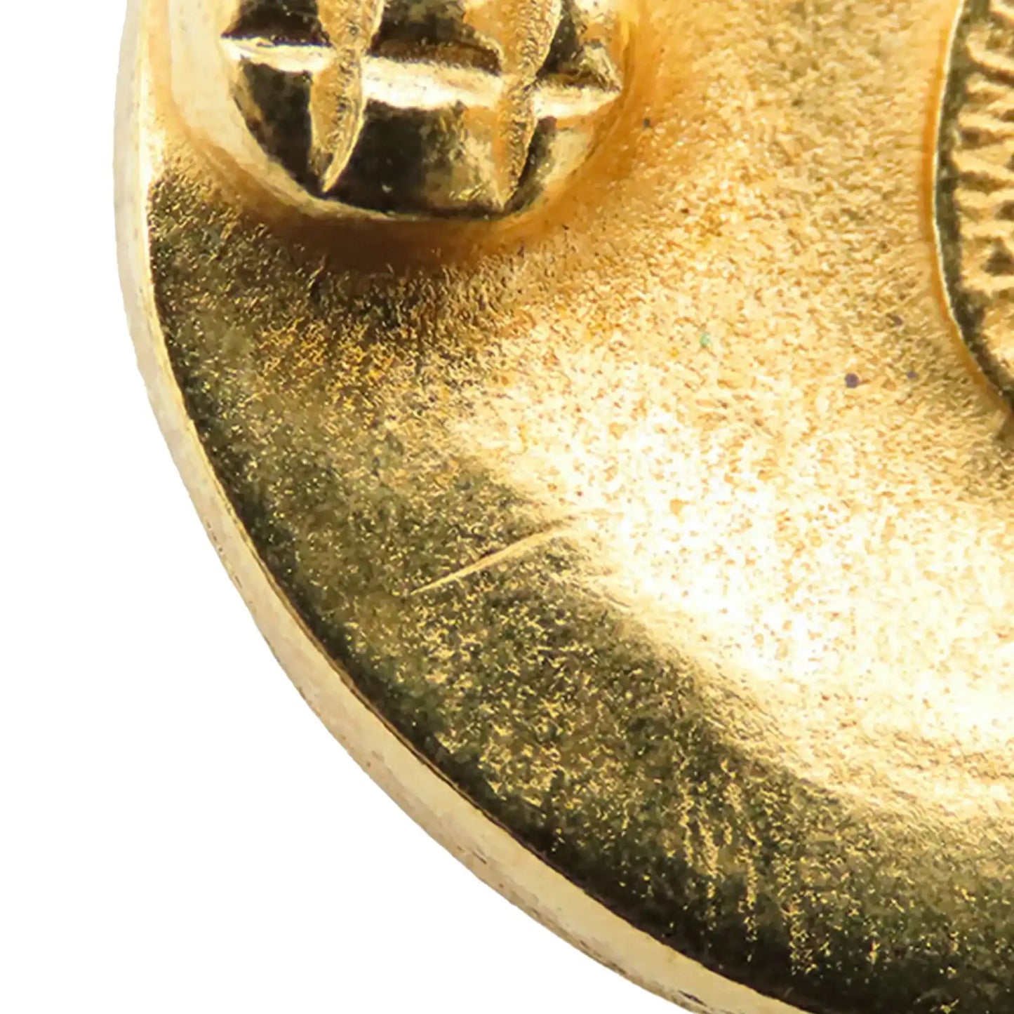 Chanel CC Gold Plated Round Clip On Earrings