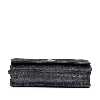 Chanel Quilted Iridescent Lambskin Tartan Button Wallet On Chain