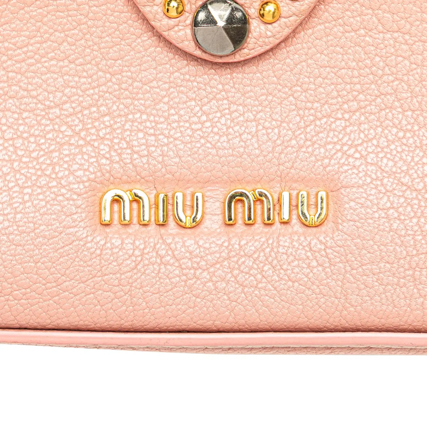 Miu Miu Goatskin Madras Crystal Studded Clutch