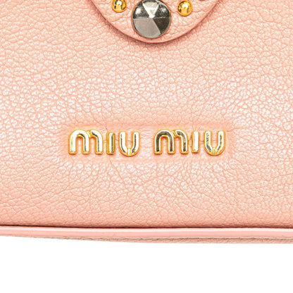 Miu Miu Goatskin Madras Crystal Studded Clutch