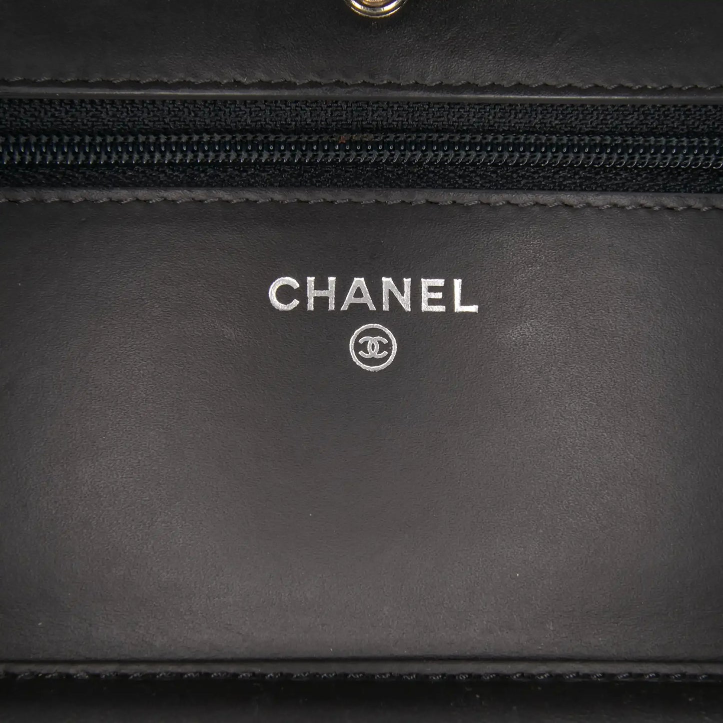 Chanel CC Quilted Shiny Crumpled Calfskin Wallet on Chain