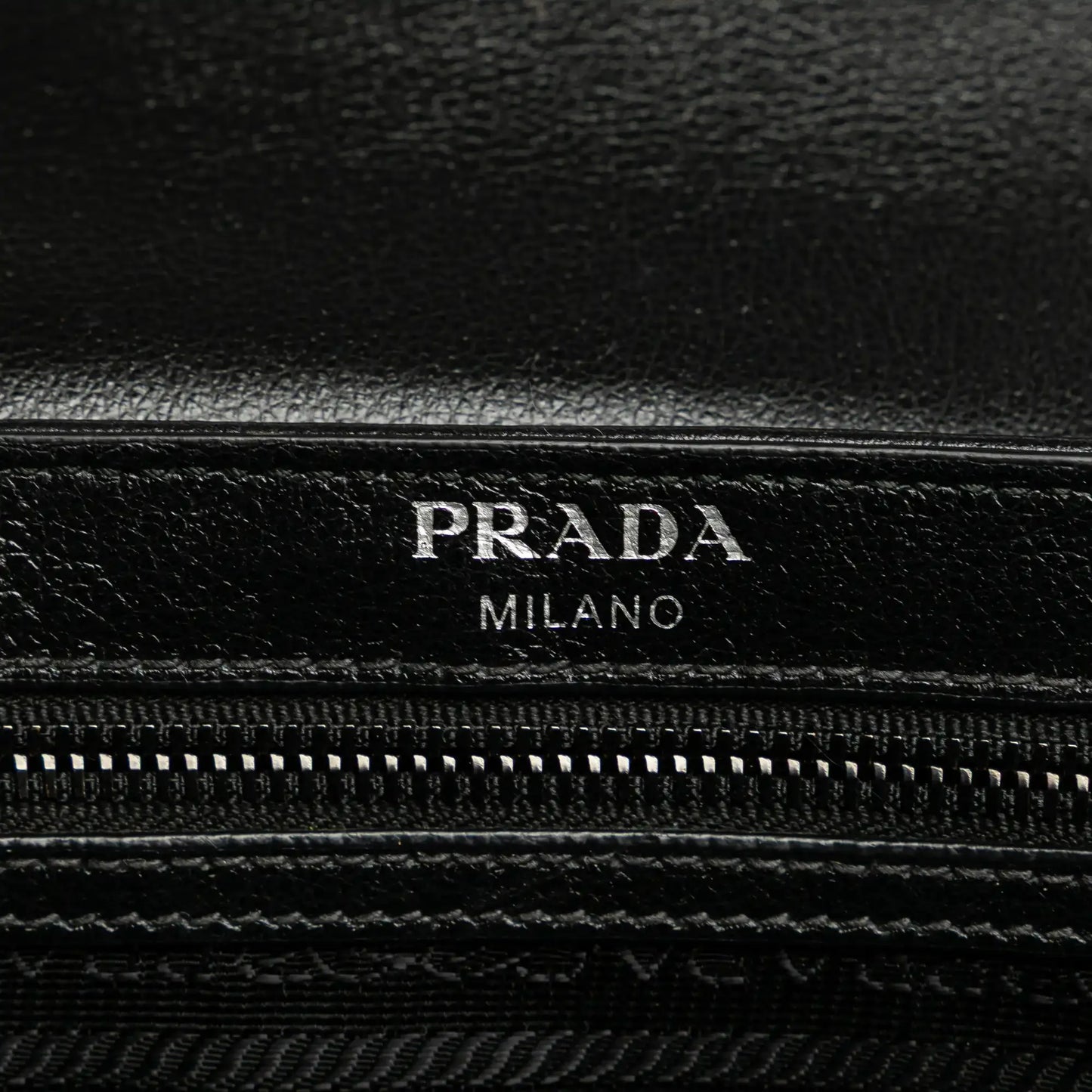 Prada Small Studded Glace Calf Chain Flap
