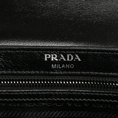 Prada Small Studded Glace Calf Chain Flap
