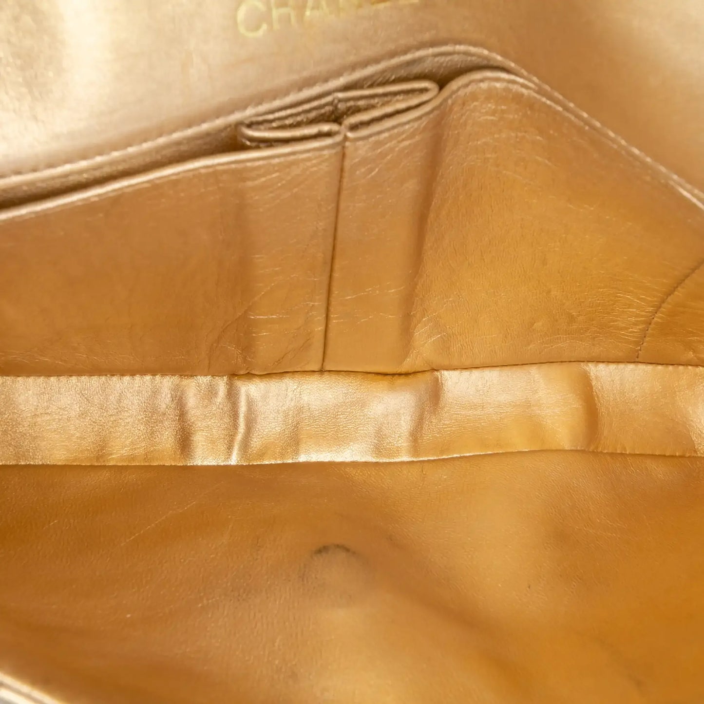 Chanel CC Metallic Lambskin Choco Bar East West Flap