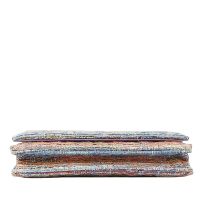 Chanel CC Quilted Tweed Rainbow Hardware Wallet on Chain