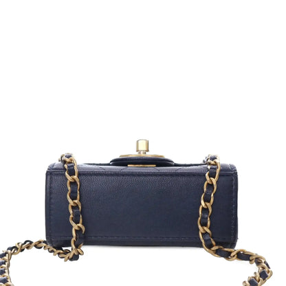 Chanel Mini Goatskin Chic Pearls Clutch On Chain