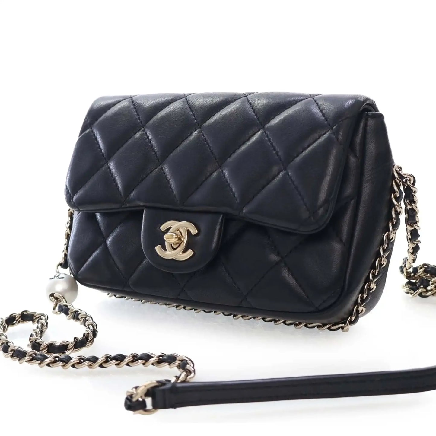 Chanel Small Quilted Lambskin My Precious Pearls Chain Flap