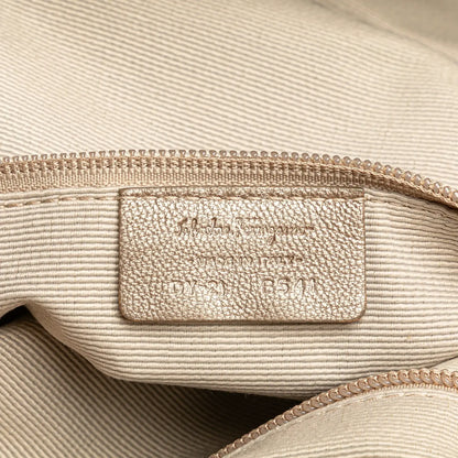 Ferragamo Metallic Leather Bow Hobo