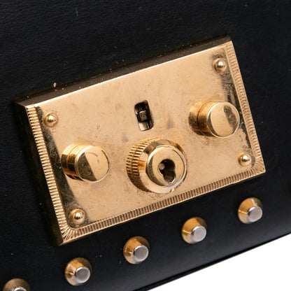 Gucci Small Pearl Studded Leather Padlock Crossbody