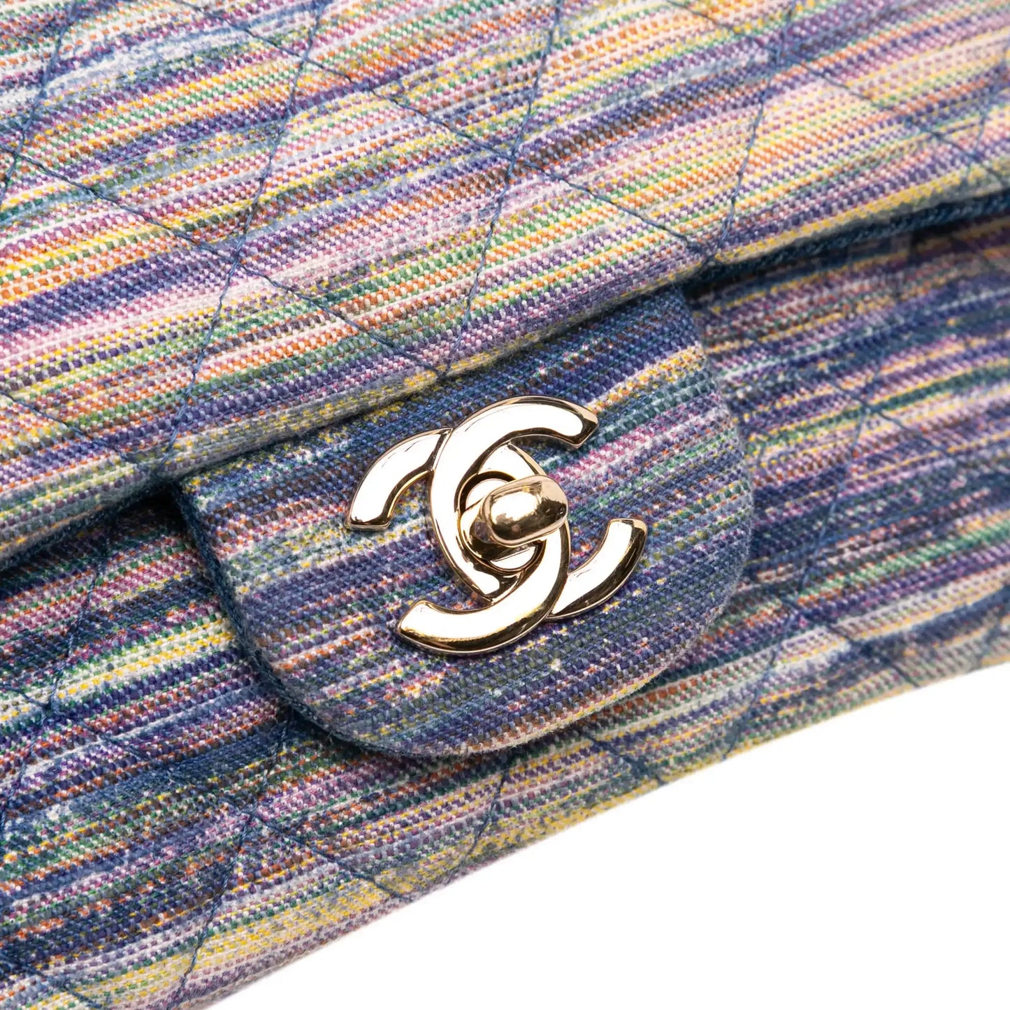 Chanel Mini Rectangular Multicolor Classic Denim Single Flap