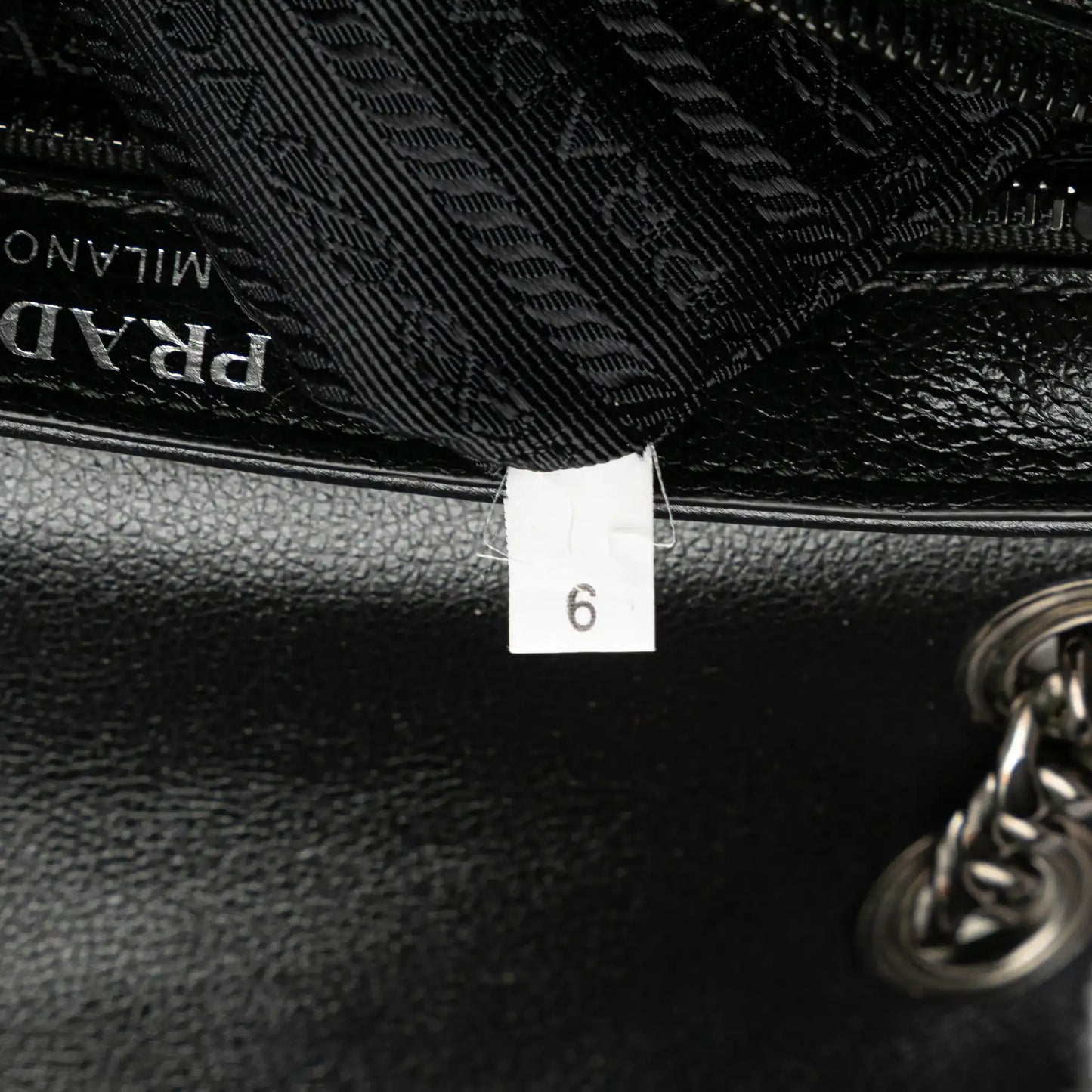 Prada Small Studded Glace Calf Chain Flap