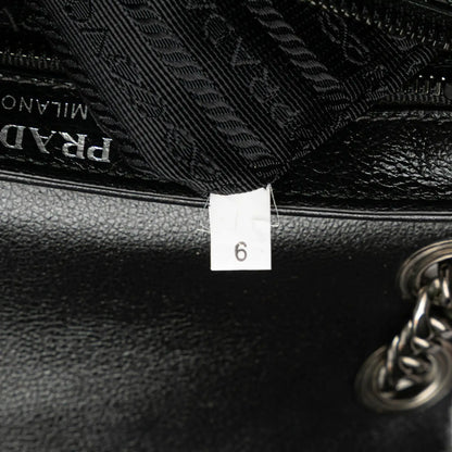 Prada Small Studded Glace Calf Chain Flap