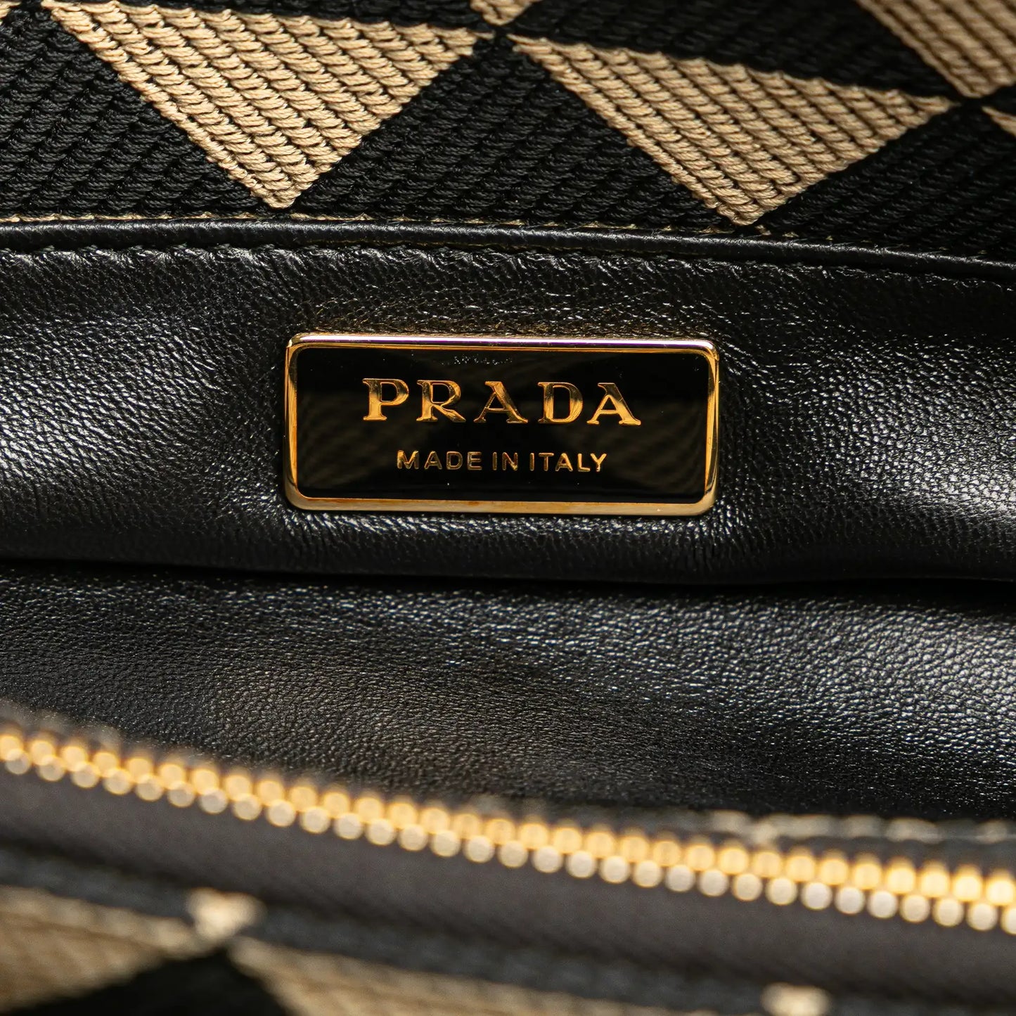 Prada Small Triangolo Symbole Jacquard Embroidered Shoulder Bag