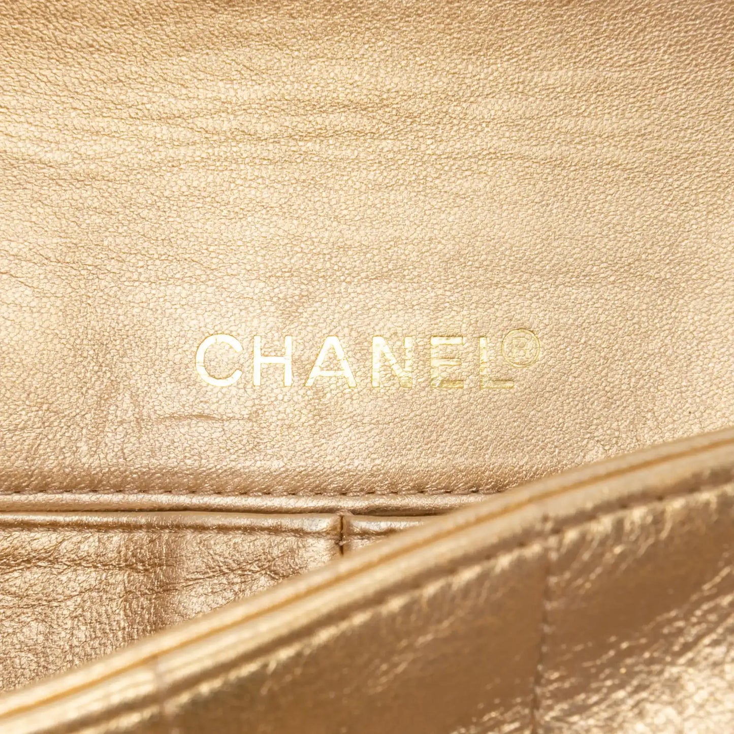 Chanel CC Metallic Lambskin Choco Bar East West Flap