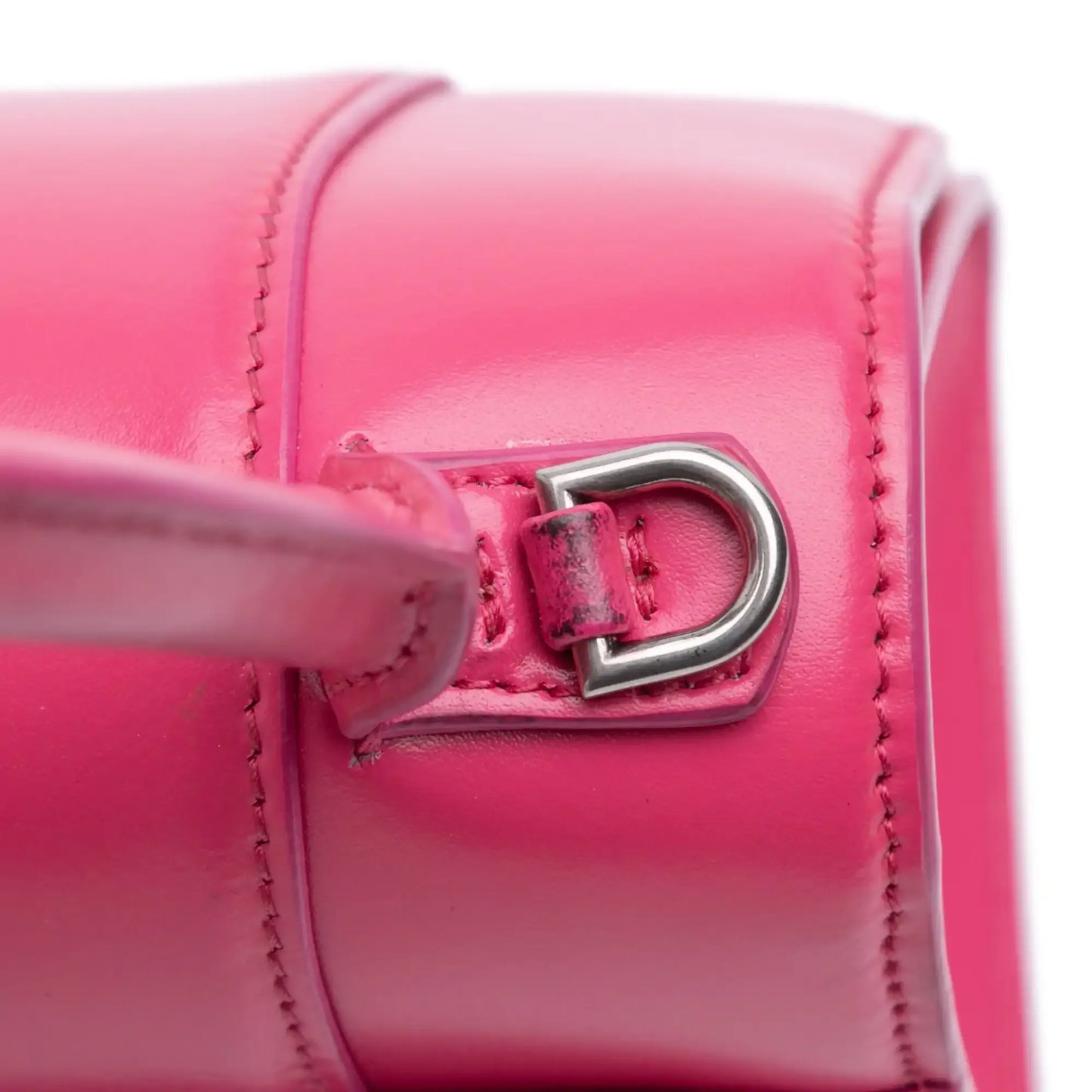 Balenciaga Small Shiny Box Calfskin Hourglass Satchel