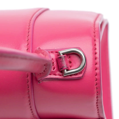 Balenciaga Small Shiny Box Calfskin Hourglass Satchel