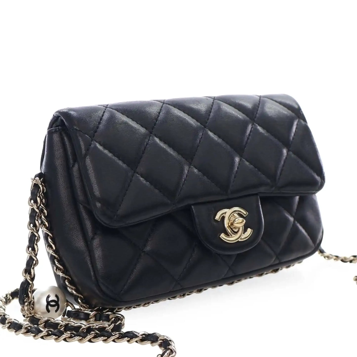 Chanel Small Quilted Lambskin My Precious Pearls Chain Flap