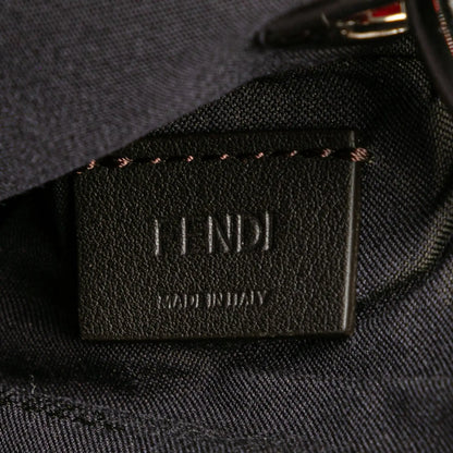 Fendi Zucca Leather and Raffia Triplette Clutch