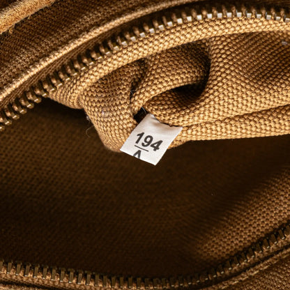Prada Canvas and Suede Fringed Canapa Handbag