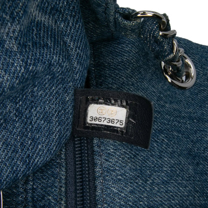 Chanel Mini Square CC Quilted Denim Single Flap