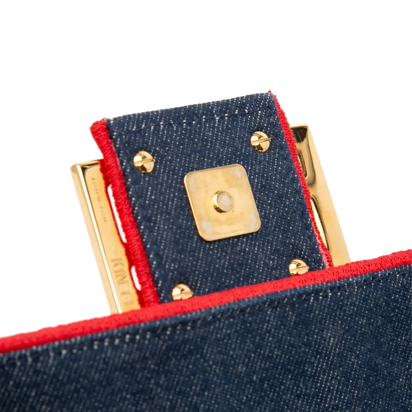 Fendi Large Denim Baguette Satchel