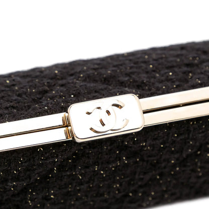 Chanel Quilted Tweed Kisslock Clutch