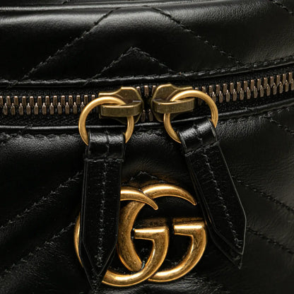 Gucci Mini GG Marmont Round Leather Vanity Bag