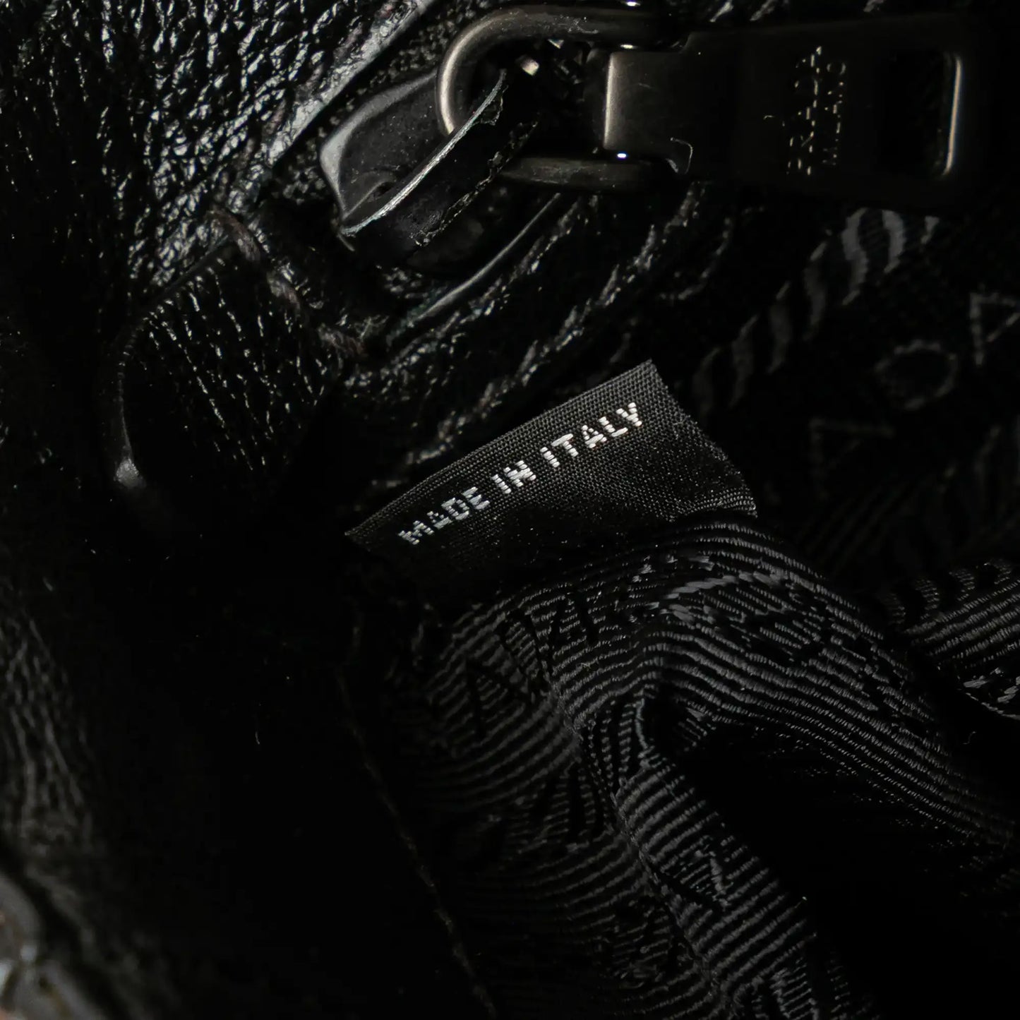 Prada Small Studded Glace Calf Chain Flap