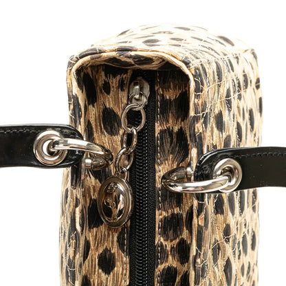 Dior Medium Canvas Cannage Leopard Print Lady Dior