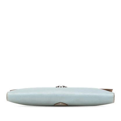 Prada Bicolor Saffiano Envelope Pushlock Clutch