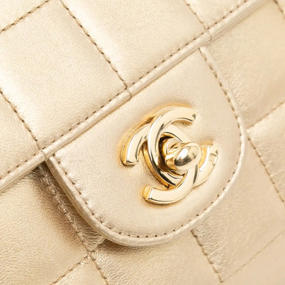 Chanel CC Metallic Lambskin Choco Bar East West Flap