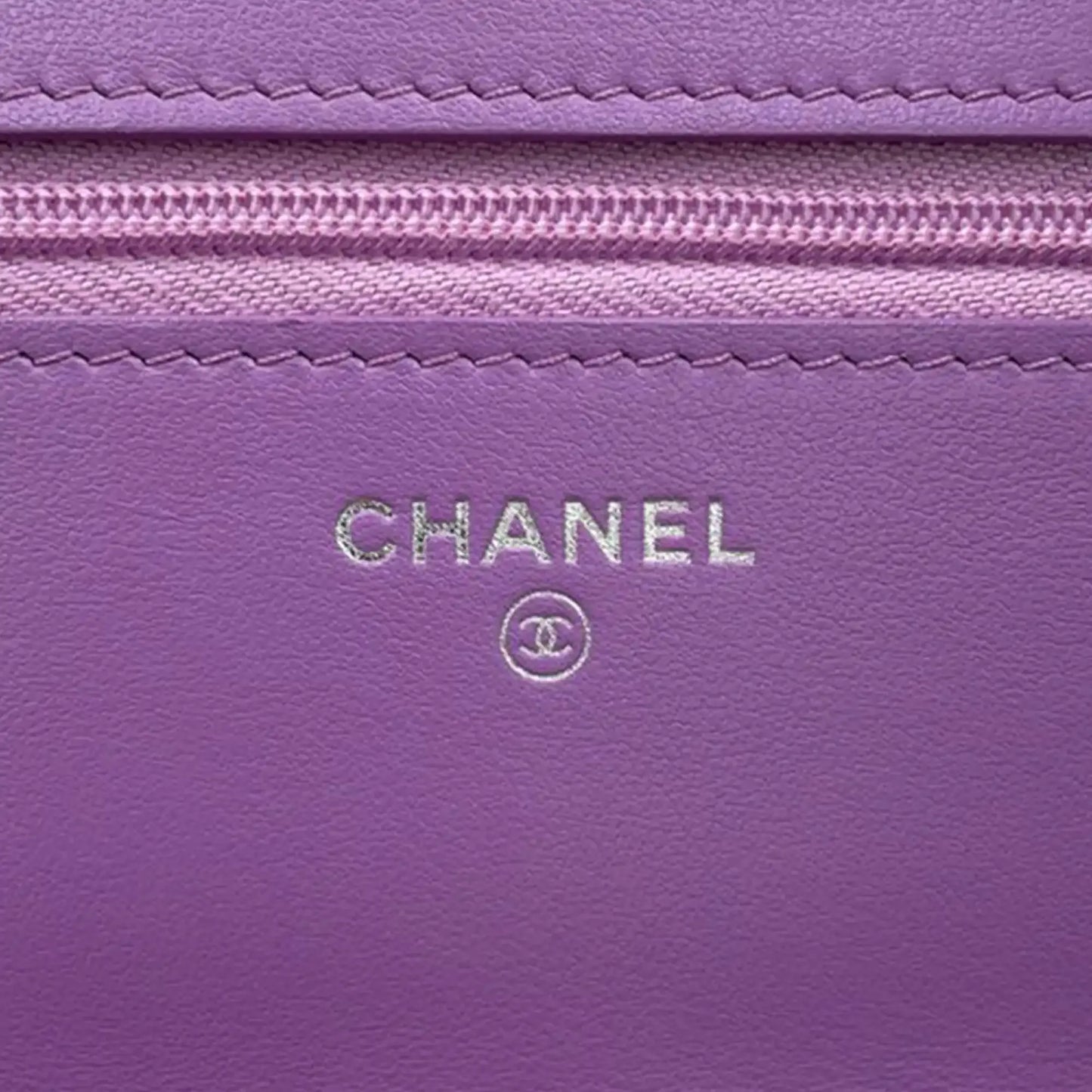 Chanel CC Quilted Tweed Rainbow Hardware Wallet on Chain