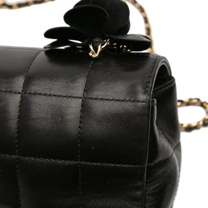 Chanel Mini Lambskin Chocolate Bar Camellia Flap