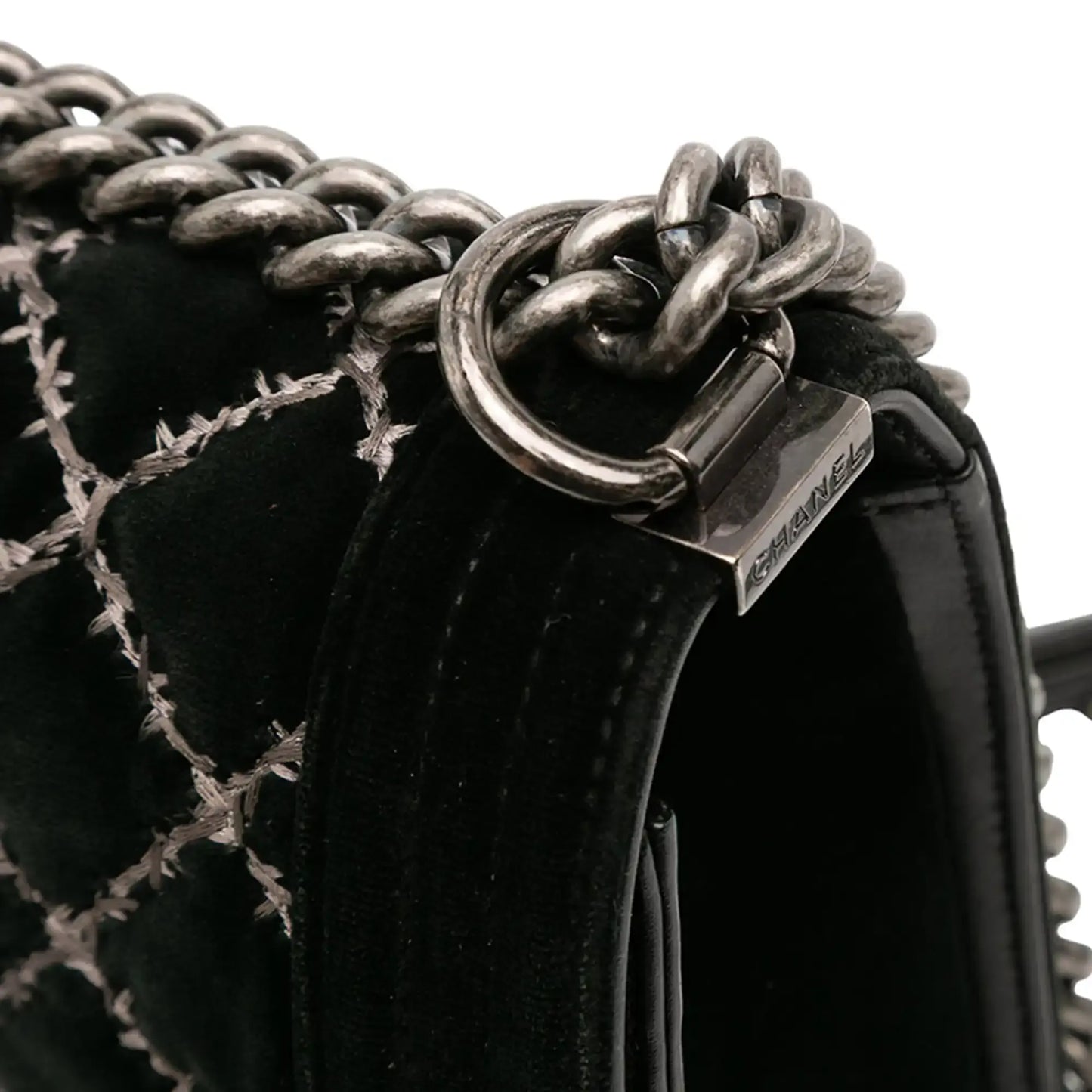 Chanel Medium Quilted Velvet Wild Stitch Boy Flap