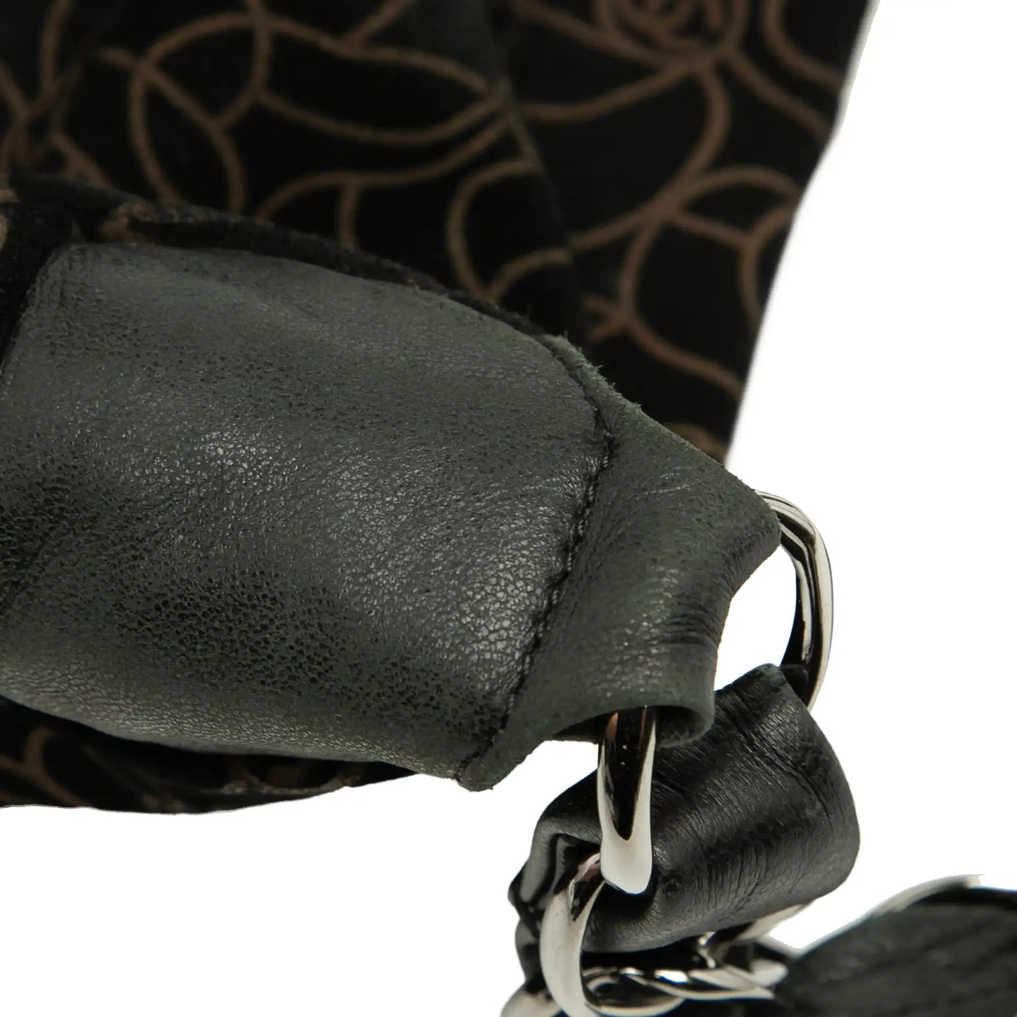 Chanel CC Suede Camellia Hobo