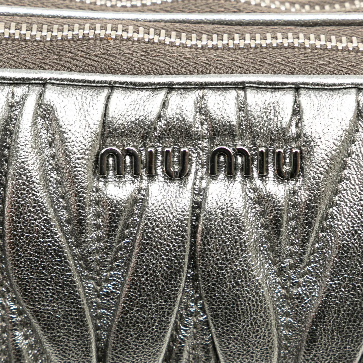 Miu Miu Nappa Matelasse Double Zip Clutch