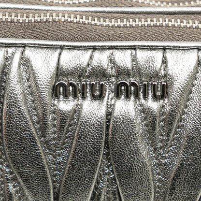 Miu Miu Nappa Matelasse Double Zip Clutch