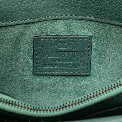 Valentino Pebbled Calfskin Rockstud Wallet On Chain