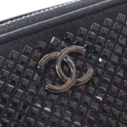 Chanel Lambskin Satin Strass Studded Clutch with Chain