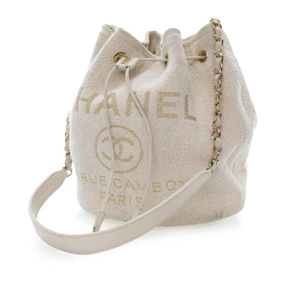 Chanel Small Tweed Deauville Drawstring Bucket Bag