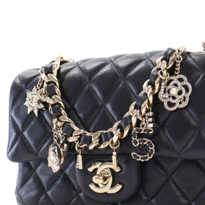 Chanel Mini Rectangular Classic Lambskin Coco Charms Single Flap