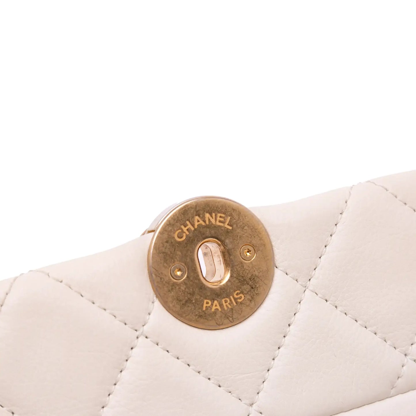 Chanel Quilted Calfskin Pearl CC Accordion Flap