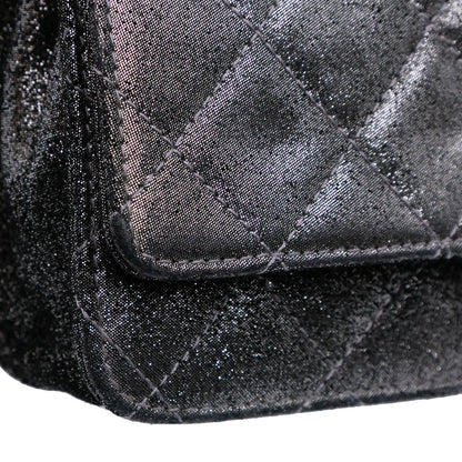 Chanel Quilted Iridescent Lambskin Tartan Button Wallet On Chain