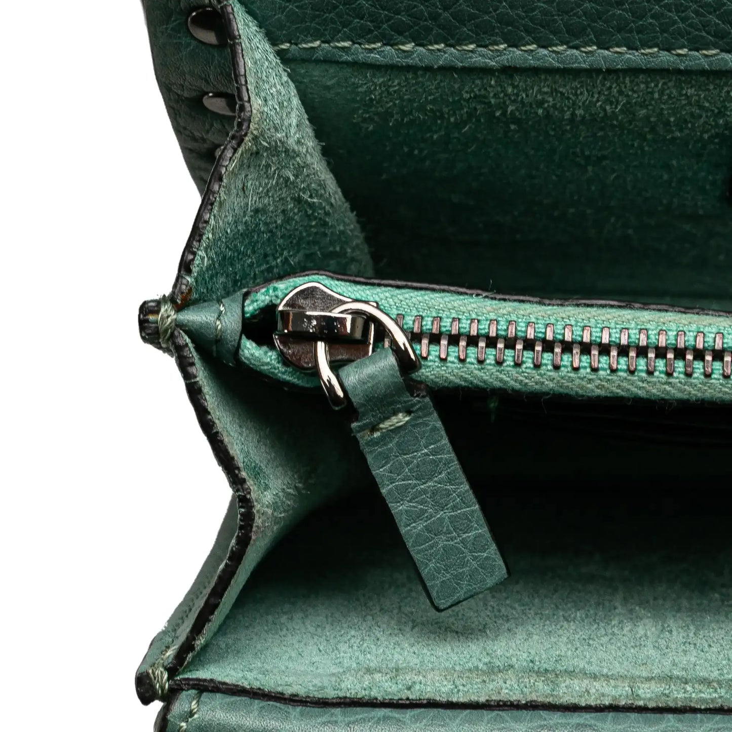 Valentino Pebbled Calfskin Rockstud Wallet On Chain