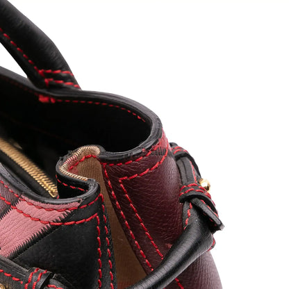 Burberry Medium Leather Patchwork and House Check Banner Satchel