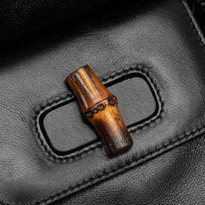 Gucci Calfskin Bamboo Drawstring Backpack