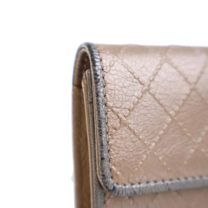 Chanel Metallic Calfskin Diamond Stitch Card Holder