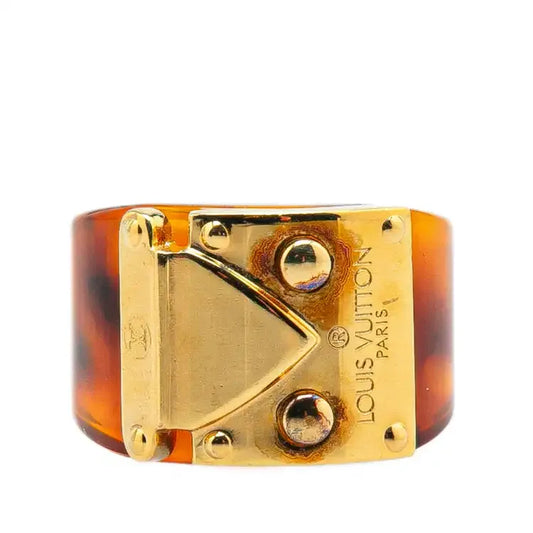 Louis Vuitton Gold Plated and Resin LockMe Ring