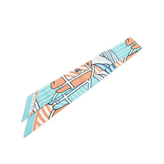 Hermès Quadrige Bayadere Silk Twilly Scarf